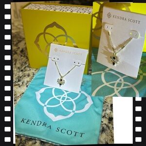 Kendra Scott Gold Necklace with Black and White Stones
